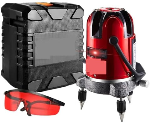 La-ser Nivel, Nivel láser autonivelante de 5 líneas y 6 puntos, verde, 360 grados, línea láser vertical y horizontal