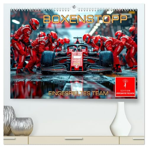 Boxenstopp - eingespieltes Team (hochwertiger Premium Wandkalender 2026 DIN A2 quer), Kunstdruck in Hochglanz: Rennentscheidende Momente - Crewarbeit in Sekunden. (CALVENDO Mobilitaet)
