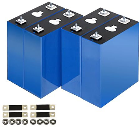 Cella Batteria LiFePO4 3,2V 280Ah/302Ah/320Ah, 10.000+ cicli, durata di vita più di 10 anni, DIY batteria agli ioni di litio 12V/24V/48V per camper, fuori rete, sistema solare (3,2V 320Ah 4PCS)