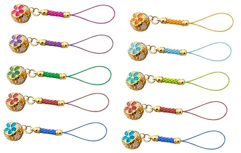 KOMBIUDA 10 Stück Handyanhänger Glocken Design Kreative Handykette für Schlüssel Taschen und Festivalgeschenk und Hautfreundlich zur Persönlichen Dekoration