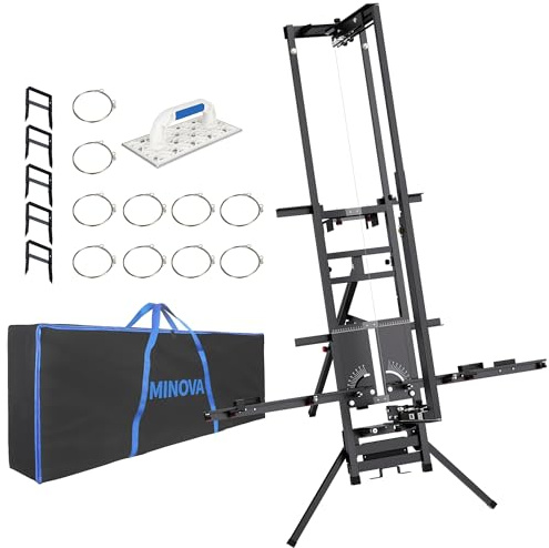 MINOVA MODELL3-7 Styroporschneider 200 Watt, 1.300mm freistehend Komplettes Set inklusive 5 Schneidedrähten, 1 Gerüsthalteblech und 2 Federgriff Heißdrahtschneider (Alucutter Profi)
