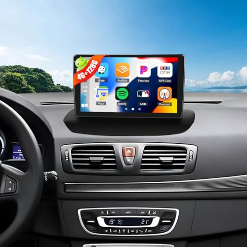 Android 15, 4G+128G GOHHDL Radio Coche para Renault Megane 3 2009-2014 con Navi Carplay Inalámbrico Android Auto, Radio para Coche de 9 Pulgadas 2Din con GPS WiFi Bluetooth FM/RDS Radio EQ SWC Cámara