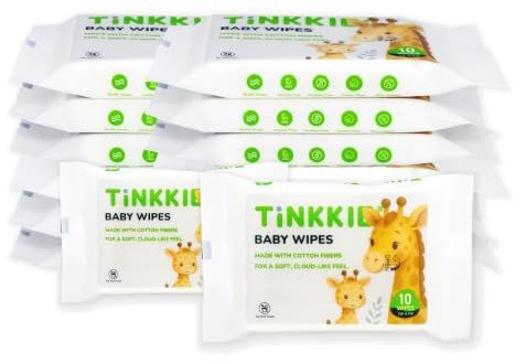 Baby Wipes Travel Pack, 120 Count Individually Wrapped Wipes (10 Wipes per Pack), 99.5% Water Based, Gentle Baby Cleaning Wipes for Face, Hands & Body, Portable for Travel & On-the-Go (120 Pcs)