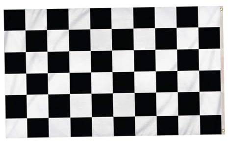 Licsaliwe Bandera a Cuadros, Pancarta de Carreras en Blanco y Negro con Ojales, Bandera de Evento Deportivo de 150x90cm para decoración, Fiesta