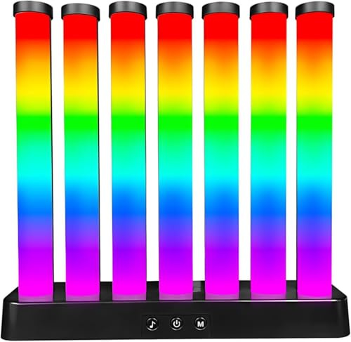 Wekity RGB LED Lights - Music Sync RGB Gaming Light, USB Powered Ambient Desk Lamp for Gaming/Pictures/PC/Room Decoration (Flat)