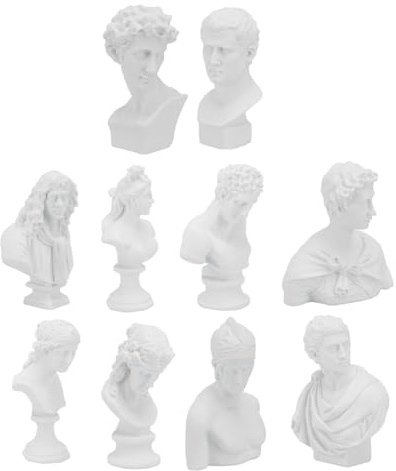10 Minifiguras de Resina en Tonos Claros para Pintar, Adornos Decorativos | Modelos de Yeso Estilo Nórdico y Minimalista, Ideales como Obsequio u Oficina