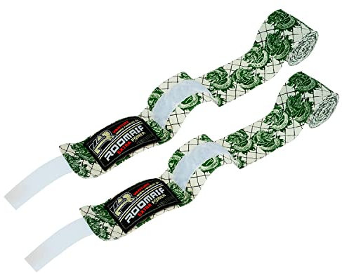 ROOMAIF Boxbandagen Box-Hand Bandagen Innere Boxhandschuhe Kickboxen Boxen 3.5 M Gym Boxing Bandage Training DE (Weiß Grün, 3.5 M)