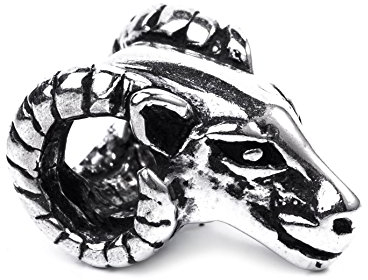 WINDALF Vintage Haar & Bartperle WIDDAX Ø 6 mm Widder Kopf Bartschmuck Bohemia Haarschmuck 925 Sterlingsilber