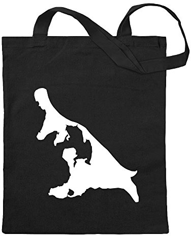 Kiwistar - Baumwolltasche - schwarz - Usedom - Deutschland - Insel - Tragetasche Stoffbeutel Umhängetasche Langer Henkel