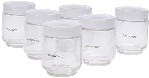 SUNTEC Joghurtmaker Gläser-Set YOG-CUP-6-SET-8687 [Zubehör-Set mit 6 Glasbehältern à 170 ml, inkl. Deckel, passend für Joghurtmaker YOG-8571 easy + YOG-8588 digital]