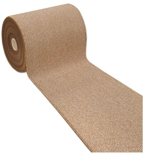 emmevi Alfombra de cocina de color liso, antideslizante, lavable, para pasillo, entrada, 57 x 180 cm, beige