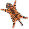 Tiger bedruckter Teppich/Matte für Badezimmer, Kunsttiger rutschfester Fußmatte, saugfähiger Badewannenteppich für kleine Heimdekoration, Tierdruck, Badezimmer, Plüsch, Duschvorleger (Orange)