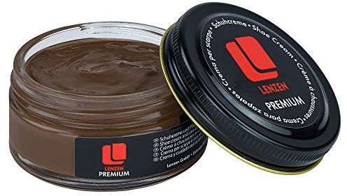 Lenzen Premium Cirage à Chaussures I Crème Nourrissante pour Cuir Lisse et Grainé (Marron)