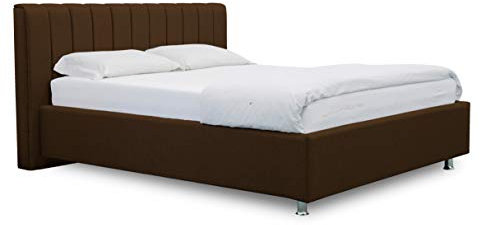 ES Design 08 Polsterbett Antony mit 5 Jahren Garantie, EIN hochwertiges Bett, Lattenrost und Stauraum (Braun, 180 x 200 cm)