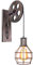 iDEGU Vintage Wandlampe E27 Wandleuchten im Industrial Riemenscheibe Design Retro Lampe aus Metall und Holz Hängelampe Wandlampe für Bar Schlafzimmer Wohnzimmer Restaurant Café Flur - Schwarz Rost