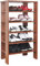 RICOO Schuhregal schmal und hoch 105x55x32cm Standregal Pressholz Eiche Dunkelbraun Rustikal WM041-ER, Schuhständer mit 6 Ebenen, Schuhschrank offen, Schuhablagen Flur Shoe Rack, Schuhablage klein