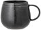 Bloomingville Taza de cerámica con asa de cuervo negro, cerámica, hecha a mano en Portugal