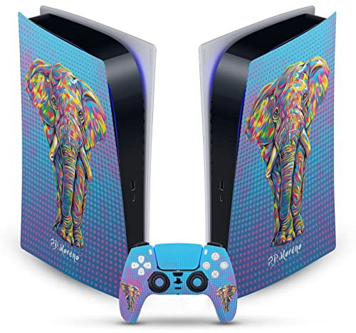 Head Case Designs Licenza Ufficiale P.D. Moreno Elefante Animali II Vinile Frontalino Sticker Gaming Pelle Adesivo Compatibile con Sony PlayStation 5 PS5 Digital Edition Console & DualSense Controller
