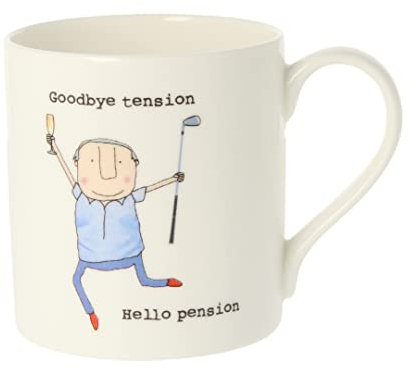 Rosie Made A Thing Goodbye Tension Hello Pension Bone China Mug Golf Gift Idea QRH65