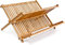 raxter Dish Drainer, Heavy Duty Dish Drying Rack 2 Tier Foldable Dish Rack, Waterproof Bamboo Draining Board Plate Rack for Kitchen Countertop - 24 x 42 x 33 cm Sink Drainer Rack - Natural Brown