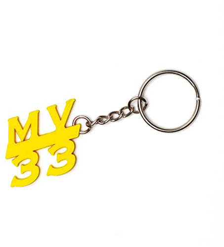 Motoreco MV 33 Max Verstappen 33 Schlüsselanhänger, gelb, 100mm x 40mm x 4mm