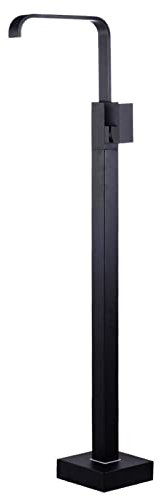 Schwarz Freistehende Badewannenarmaturen, Messing Badewannenarmatur, Bodenmontage Badewanne Wasserhahn, Einzelgriff Standarmatur Armaturen, FüR Badezimmer Und AußEnduschen, Unterputz-GrundköRper