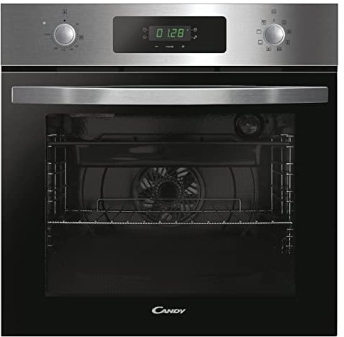 Candy Idea FIDC X625 L, Horno Multifunción, 70L, Limpieza Aquactiva, 1 Bandeja y 2 Rejillas, Guía Telescópica, 8 Funciones, Display Timer Touch, Mandos Push&Pull, Puerta 2 Cristales, Inox y Negro