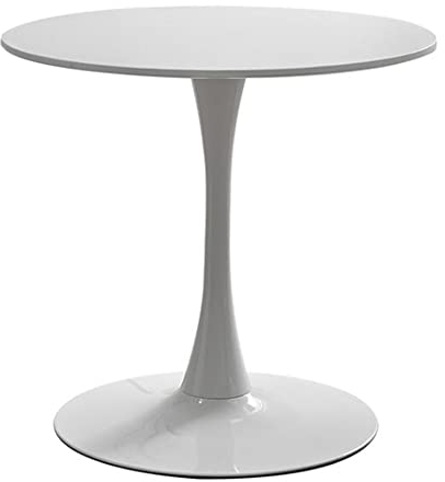 YCSD Moderner Rund Tisch Weiß Esstisch Nordisch Kaffetisch Milchtee Verhandeln Tulpe Balkon Kleiner Runder Tisch Und Stühle (60x48x73cm)