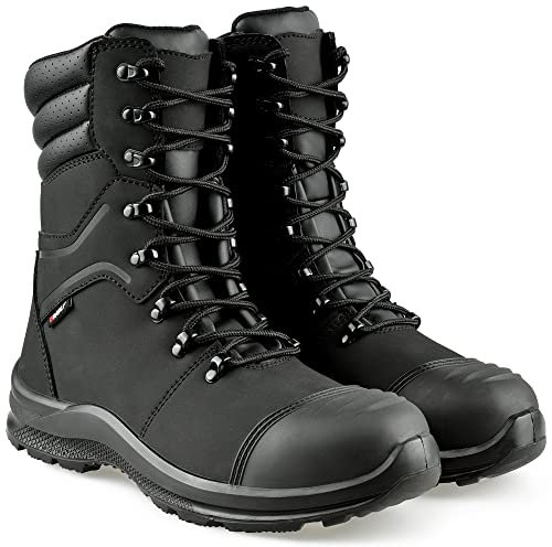 BWOLF Hummer Bottes de Travail d'hiver pour Homme - Résistantes à l'eau et à l'huile - Antidérapantes - avec Technologie de préhension 4x4, Noir, 44 EU
