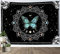 LB Wandteppich Der blaue Schmetterling Wandtuch Mondphase Mandala Blume Wandbehang Schwarz und Weiß Tapisserie für Wohnzimmer Schlafzimmer Wohnheim Wanddeko,200x150cm