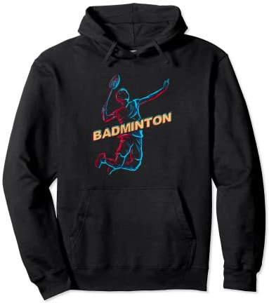 Badminton Schläger Sport Mann Junge Aufschlag Pullover Hoodie