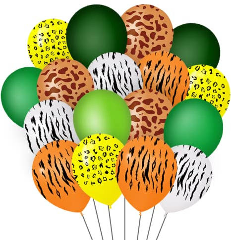 Luftballons Dschungel, Ballons Jungle Safari, 42 Stück 12 Zoll Latex Druck Ballon, Wildtiere Party Deko, Dschungel Party Zubehör für Kinder Geburtstag Mottoparty Dekoration