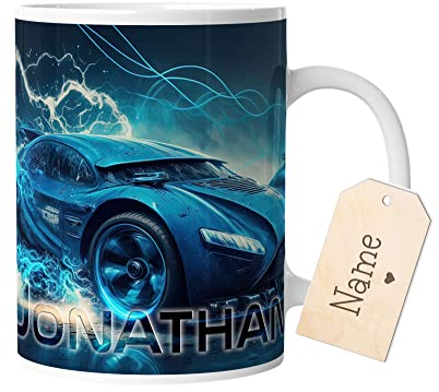 timalo® Coole Gaming Tasse personalisiert mit Namen | Kaffeetasse Geschenk für Gamer Becher | cyberpunk Auto | mug-gamer-69