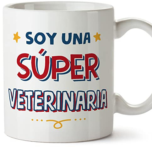 MUGFFINS Tazas para VETERINARIA mujer - En Español - Soy Súper - 11 oz / 330 ml - Regalo original y divertido