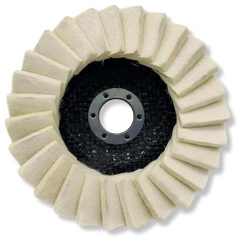Boxonly Wool Polishing Wheel 125mm Disc Metal Polishing Angle Grinder Buffing Wheels Polishers Louver Wool Pads for Glass Marble Metal
