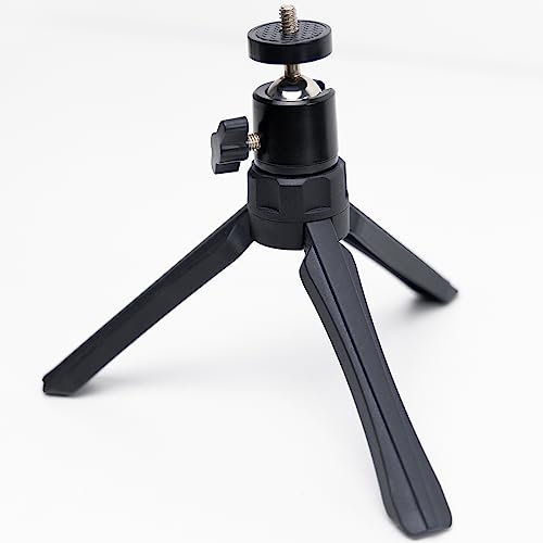 AIRHUG Mini Tripod, Desktop Stand, Portable, Compact, with 1/4 Screw, 360° Ball Head, Black, Suitable for Cameras, Webcams, Ring Light