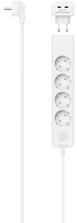 Hama Steckdosenleiste 5-Fach, 2X USB C, mit Schalter, 1,4m (Steckdosenleiste mit Schalter, mit USB, 5er, Mehrfachsteckdose, Mehrfachstecker, mit Berührungsschutz, 45°, Steckdosenadapter) weiß