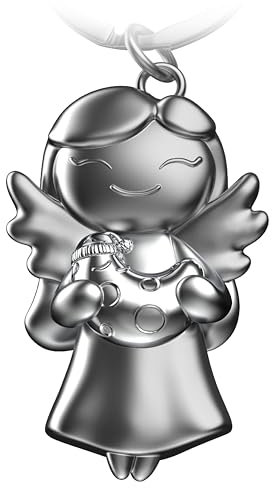 FABACH Schutzengel Schlüsselanhänger Star mit Mond - Glücksbringer Schutzengel aus Metall - Engel Schlüsselanhänger Schutzengel - Schutzengel Glücksbringer Engel Liebe Geschenk