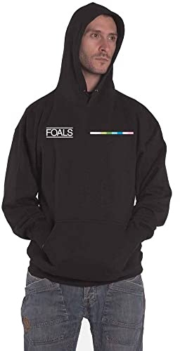 Foals Sweatshirt mit Kapuze Life is Yours Text Band Logo Neu Offiziell Herren Schwarz, Schwarz, XXL