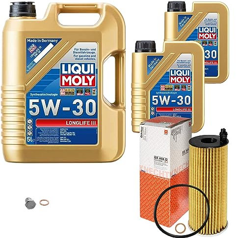 Inspektionspaket Wartungspaket Filterset mit 7 L Motoröl Longlife III 5W-30, Ölfilter, Verschlussschraube