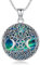 Odinstone Collier Arbre de Vie en Argent Sterling 925 Déesse de la Triple Lune Pendentif Pentagramme Collier Pagan Wiccan Magic Amulette Bijoux pour Femme Homme