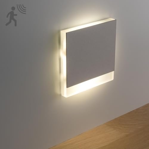 LongLife LED Treppenleuchten mit Bewegungsmelder eckig weiß 1,5W - Lichtfarbe: Warmweiß - Lichtaustritt: Orbis Einbauleuchte für Treppen, Flur