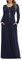 Anelune Dresses for Women Long Sleeve Loose Plain Plus Size Maxi Dresses Casual Long Dresses with Pockets Navy Blue X-Large