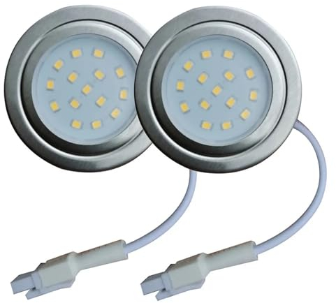ruehalf 2 Piezas 12V DC 220V 1,5 W Extractor Ventilador Bombilla 55mm Agujero de Corte Campana extractora luz LED Mini luz de ventilación (Color : 220V AC White, Size : No)