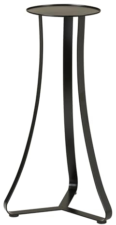 Scheurich Paris 51, Pflanzenständer/Blumenständer/Blumentopfständer/Postament aus Metall Farbe: Satin Black, 24 cm Durchmesser, 51,4 cm hoch, 29,6 l Vol.