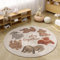 Viusneun Kinderteppich, Rund Kurzflor Wildtiere Teppiche Weich Waschbare Teppich Krabbeldecke rutschfest Teppiche fürs Babyzimmer Kleinkinderzimmer Wohnzimmer Schlafzimmer (Tiere,100cm)