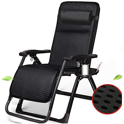 Outdoor Armchair, Zero Gravity Lounge Chairs with Cup Holder, Adjustable Reclining Garden Chairs, Heavy Duty Zero Gravity Chairs (D)