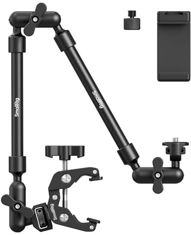 SMALLRIG Braccio Magico da 22 con Kit Morsetto a Granchio, Supporto e Morsetto per Fotocamera da Tavolo Flessibile, Braccio Articolato, per Luce, Webcam, Microfono, Action Camera - 4766
