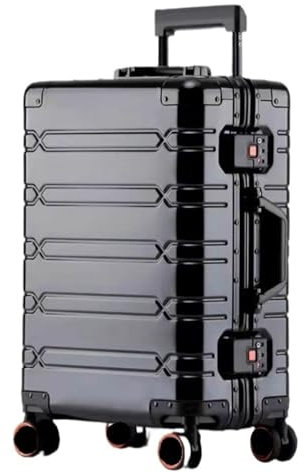 CGZCEICAN Koffer aus Aluminium-Magnesium-Metall, Hartschalenkoffer mit Rollen, Reisetrolley, großes Fassungsvermögen, Handgepäck/1735(E,20inch)