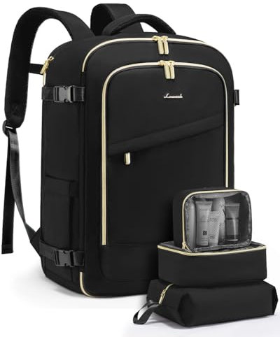 LOVEVOOK Handgepäck Rucksack Flugzeug, Groß 40L Reiserucksack Damen Wasserdicht, Travel Backpack mit Schuhfach Damen Herren, Laptop Rucksack mit Laptopfach für Schule Arbeit Camping